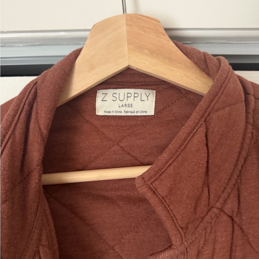 Z Supply Quilted Bomber Jacket in Rust - Picture 11 of 15